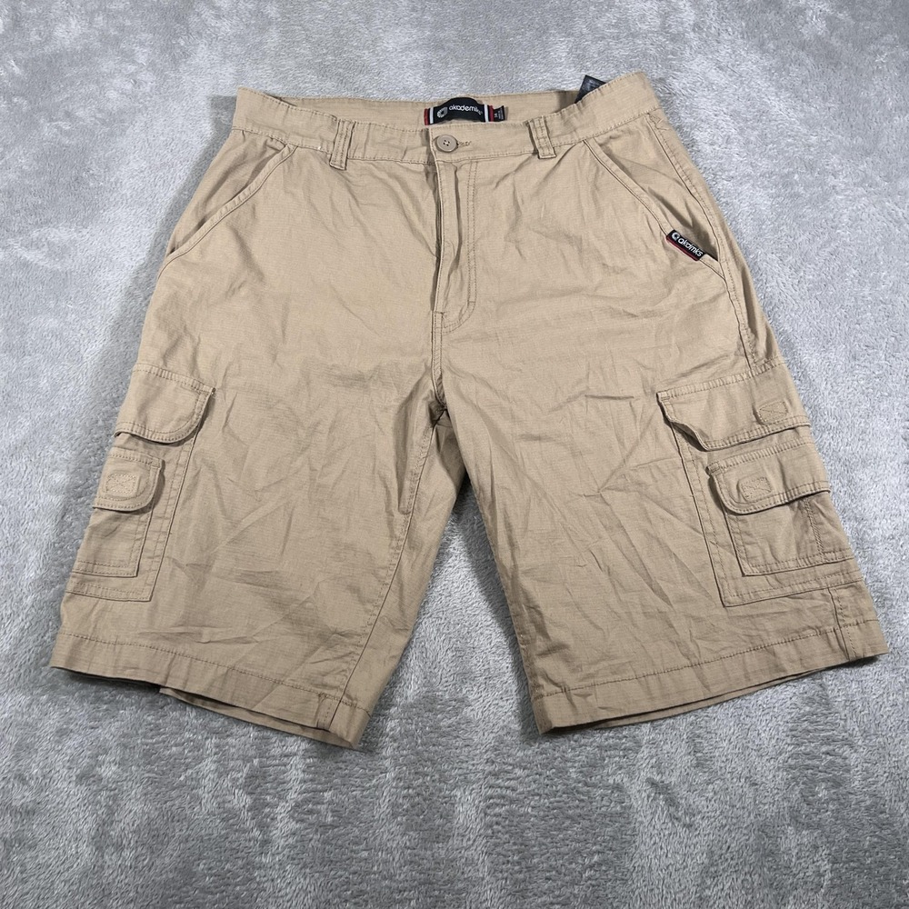 Akademiks Cargo Shorts Mens‎ 34 Khaki Tan Stretch Pockets Outdoor Casual Y2K